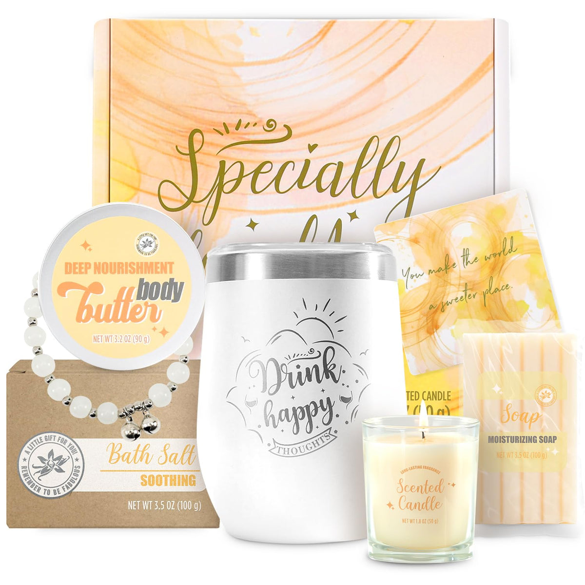 Body & Earth Vanilla Bath Set - 6Pcs Spa Gifts For Women, Perfect For Birthdays & Valentine'S Day