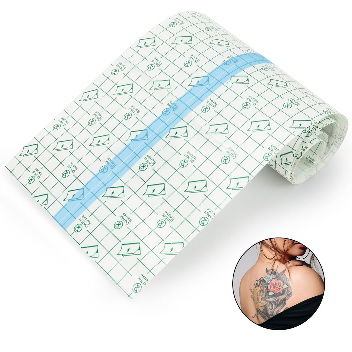 Super More Waterproof Tattoo Aftercare Bandage Roll 6X78 Inch, Transparent Healing Wrap