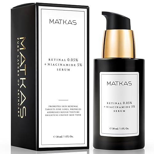 Matkas Korean Retinal Serum, 5% Niacinamide, Anti-Aging For Deep Wrinkles & Fine Lines, 1