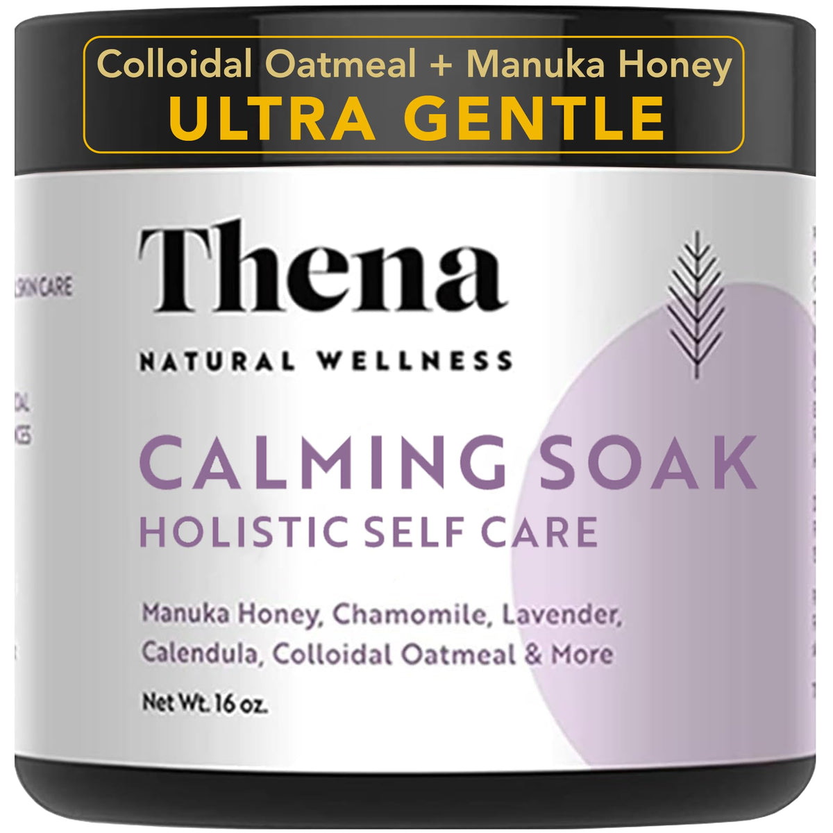 Thena Organic Calming Bath Therapy - 10% Colloidal Oatmeal & Manuka Honey For Eczema Relief, 16