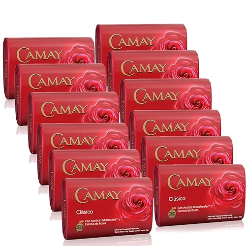 Camay Classico Bar Soap - 12 Bars, 150G Each, Romantic Red, Moisturizing Cleanser