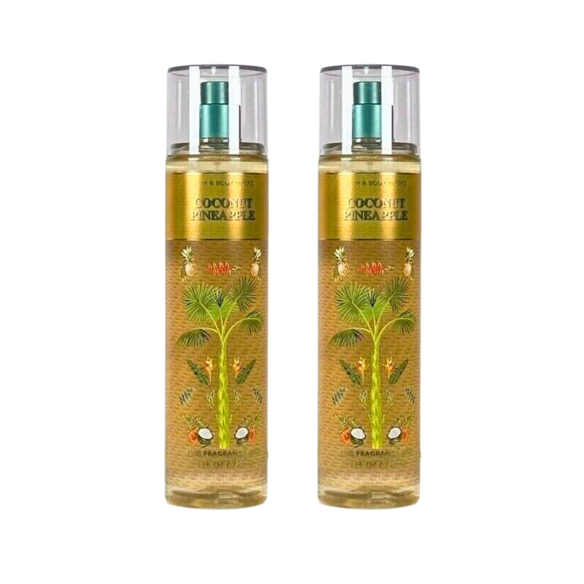 Bath & Body Works Coconut Pineapple Fine Fragrance Mists Set Of 2, 8Oz Each