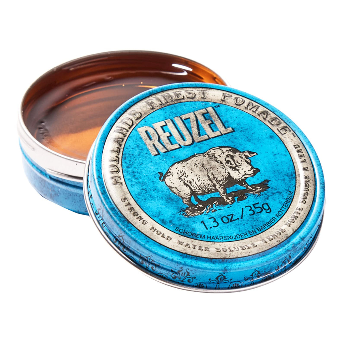 Reuzel Blue Strong Hold Pomade For Men - Water Soluble Hair Wax, 1.3 Oz