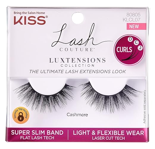 Kiss Lash Couture Luxtensions Cashmere Lashes - Pack Of 3, Black, 1 Count