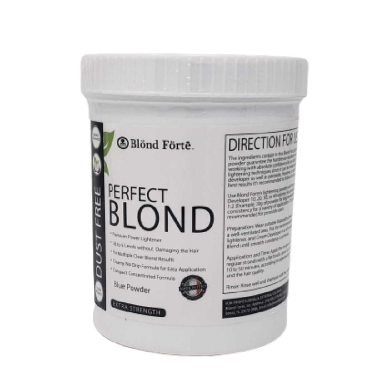 Blond Forte 1.1 Lb Extra Strength Hair Dye Toner Lightener Bleach - Blue Powder, Made In Italy