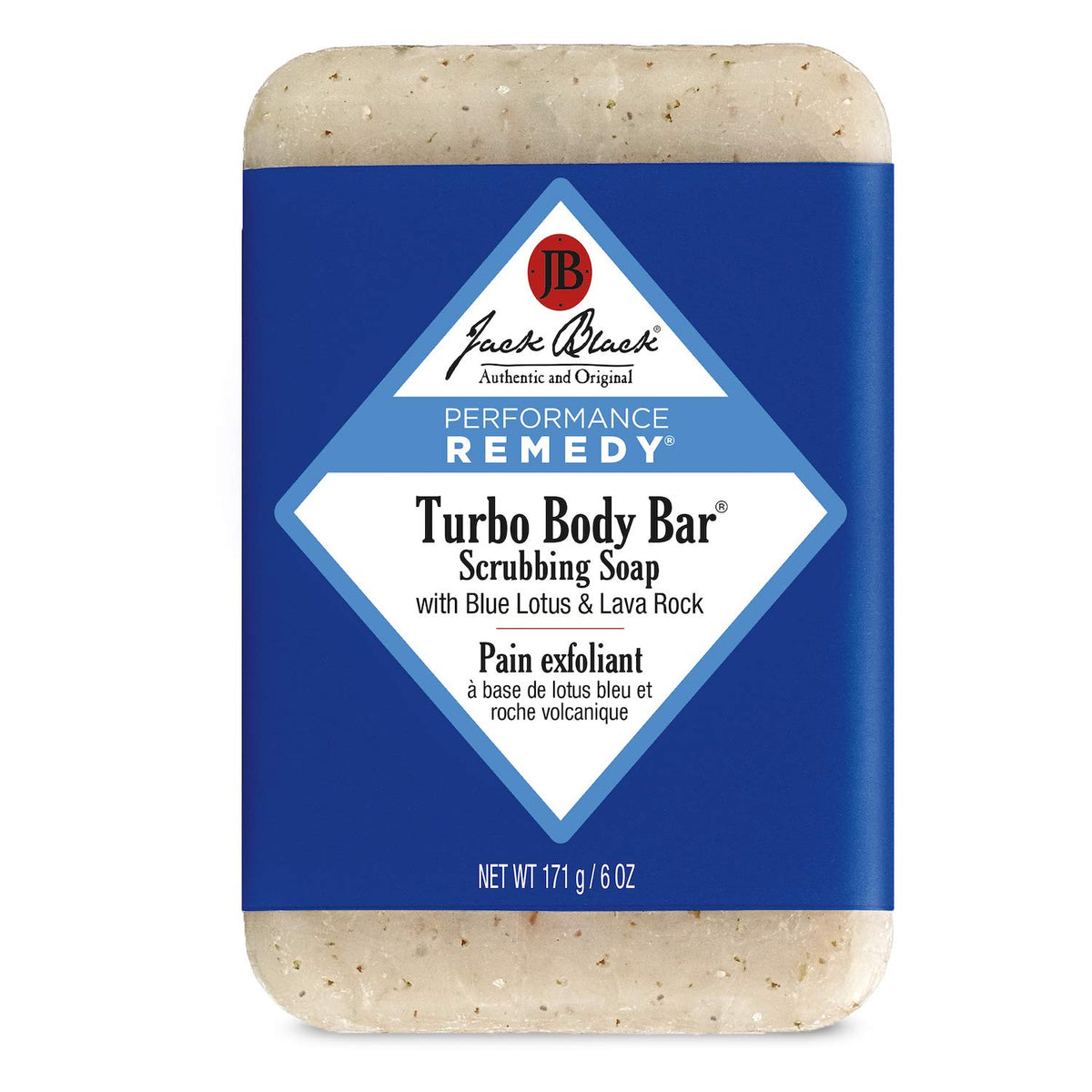 Jack Black Turbo Body Bar Scrubbing Soap - 6 Oz, Exfoliating Body Cleanser, Black