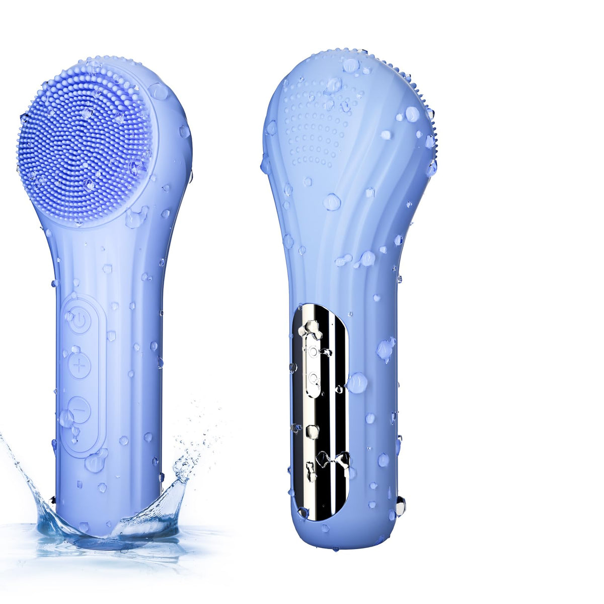 Errowin 5 Modes Silicone Face Scrubber - Waterproof Electric Facial Cleansing Brush, Blue