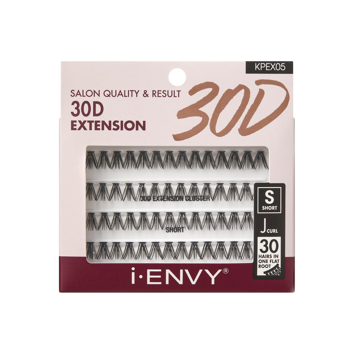 I•Envy 30D Pre-Fanned Volume Lashes, Short J Curl, Easy Apply Faux Mink, Black, 56 Cl