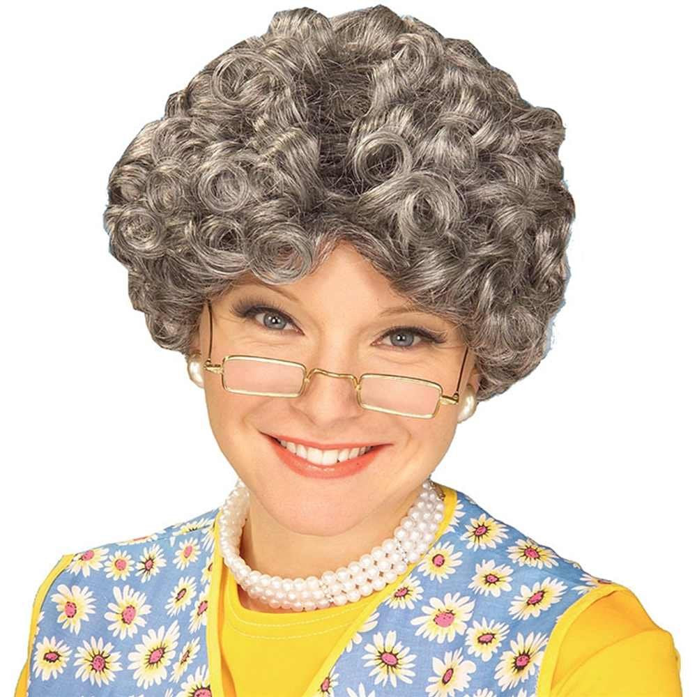 Rubies Forum Novelties Women'S Yo Momma Curly Wig, Gray, One Size, Polyester