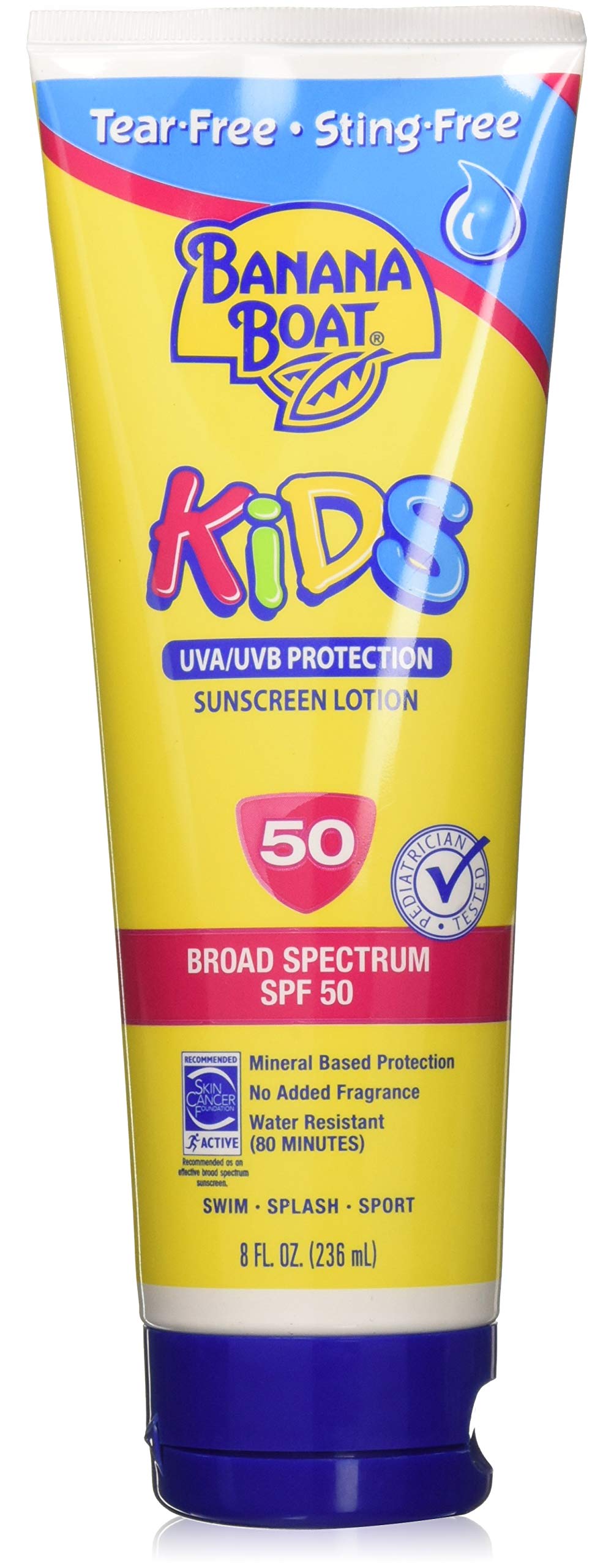 Banana Boat Kids Tear Free Sunscreen Lotion Spf 50 - 8 Fl Oz, Water-Resistant Sun Protection