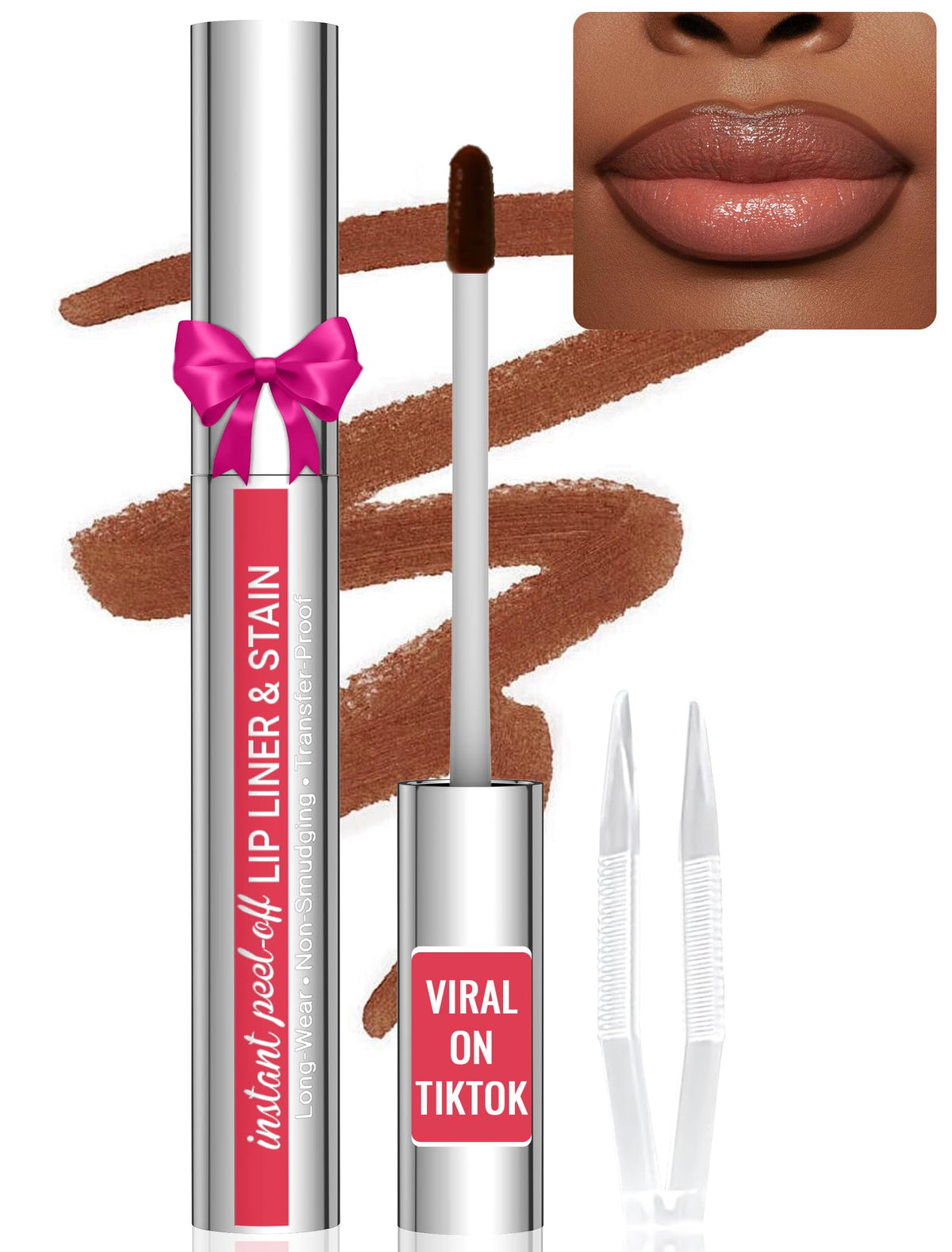 Vevivia Lip Liner Stain - Long Lasting, Waterproof, Smudge-Proof, Coffee, 0.11 Fl Oz