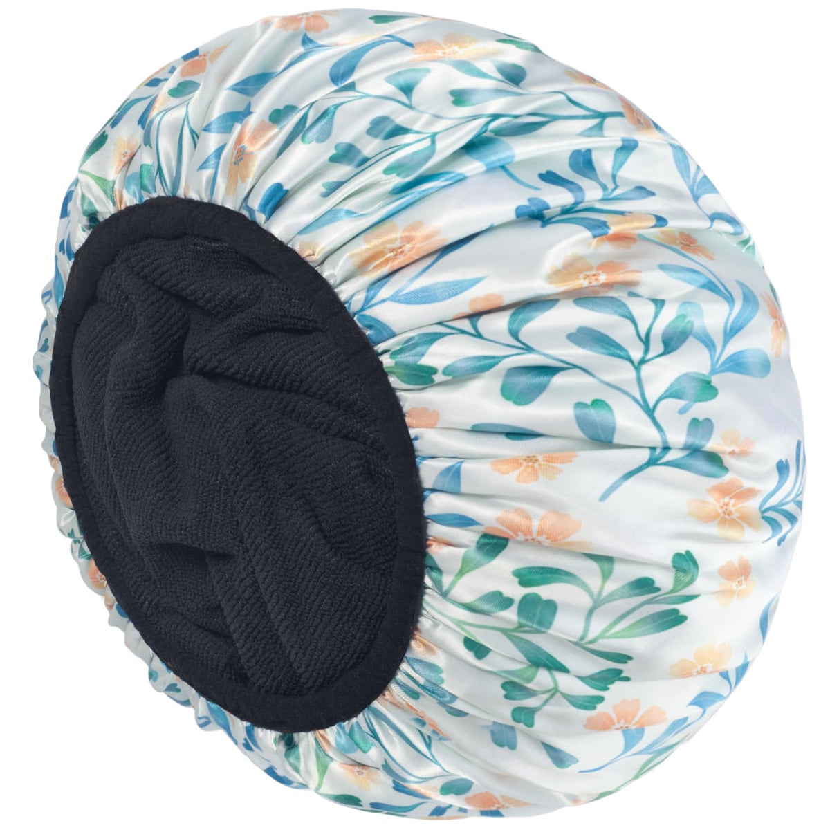 Gootty Large Waterproof Shower Cap For Women - Terry Lined, Triple Layer For Long Thick Hair