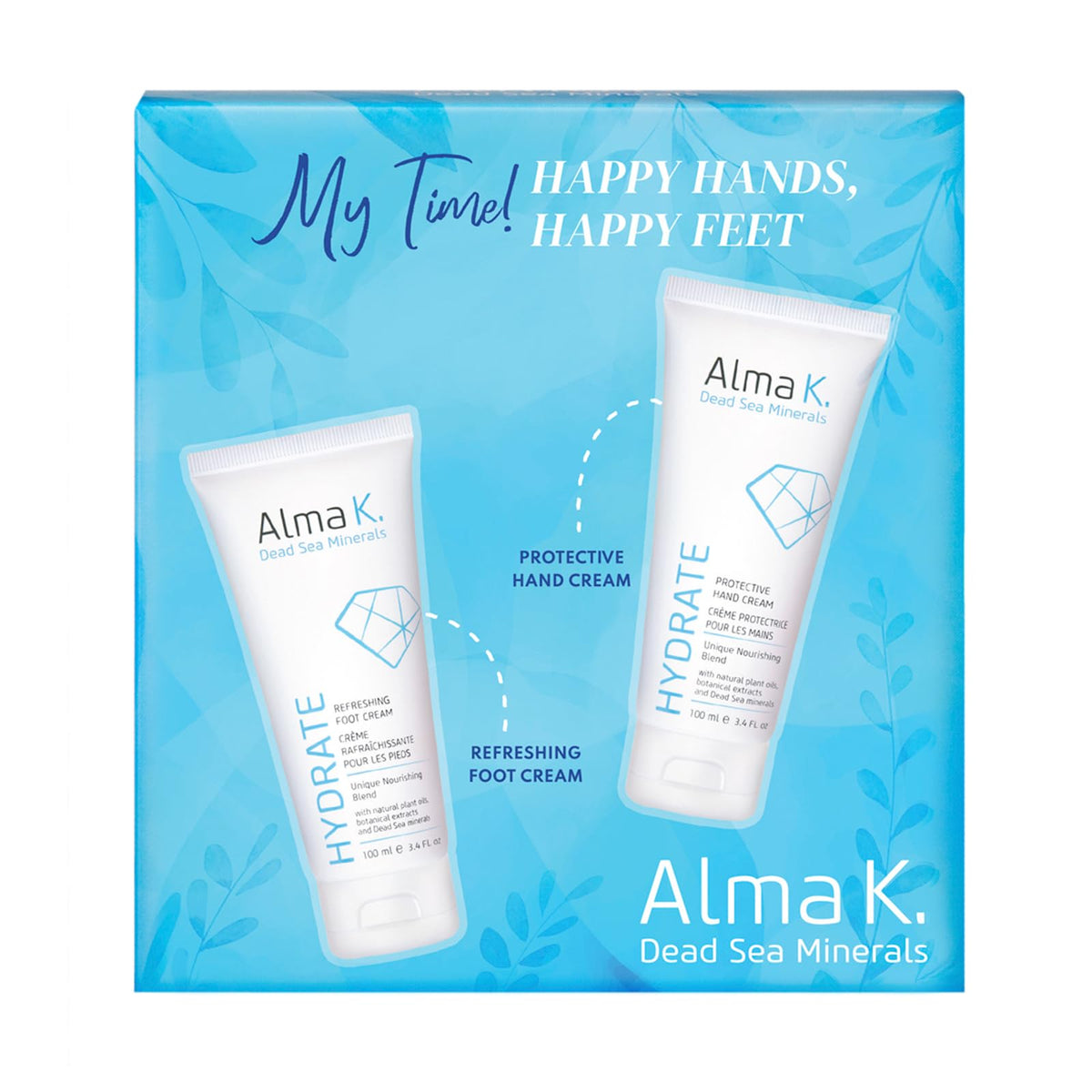 Alma K Happy Hands & Feet Set - Protective Hand Cream & Refreshing Foot Cream - 2 Oz