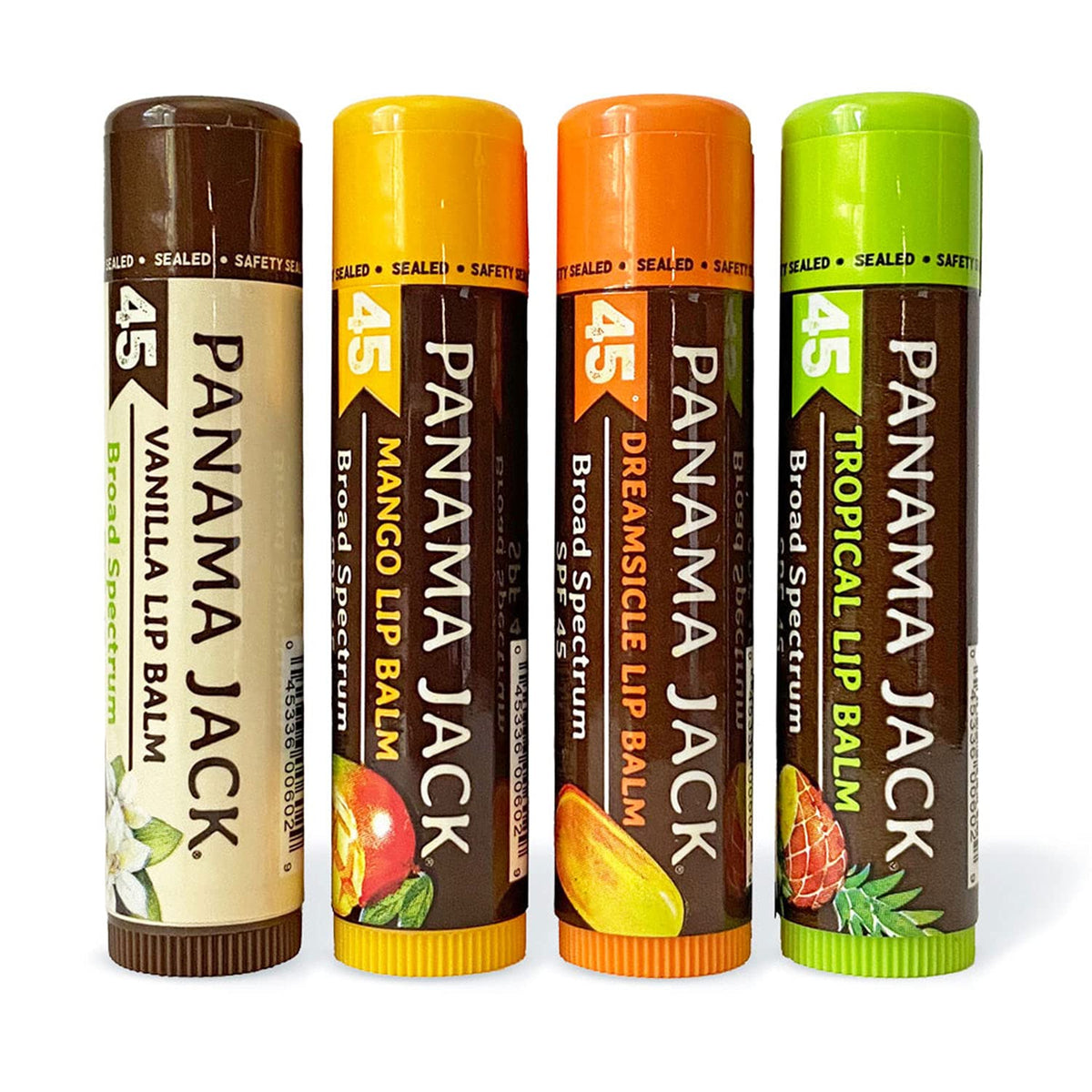 Panama Jack Sunscreen Lip Balm Spf 45 - Flavor Pack For Dry, Chapped Lips (4 Pack)