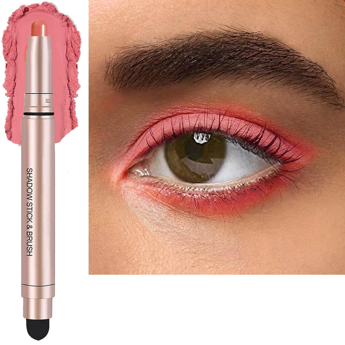 Metfdlaig Red Matte Eyeshadow Stick - High Pigment, Waterproof, Long Lasting Eye Highlighter 1Oz