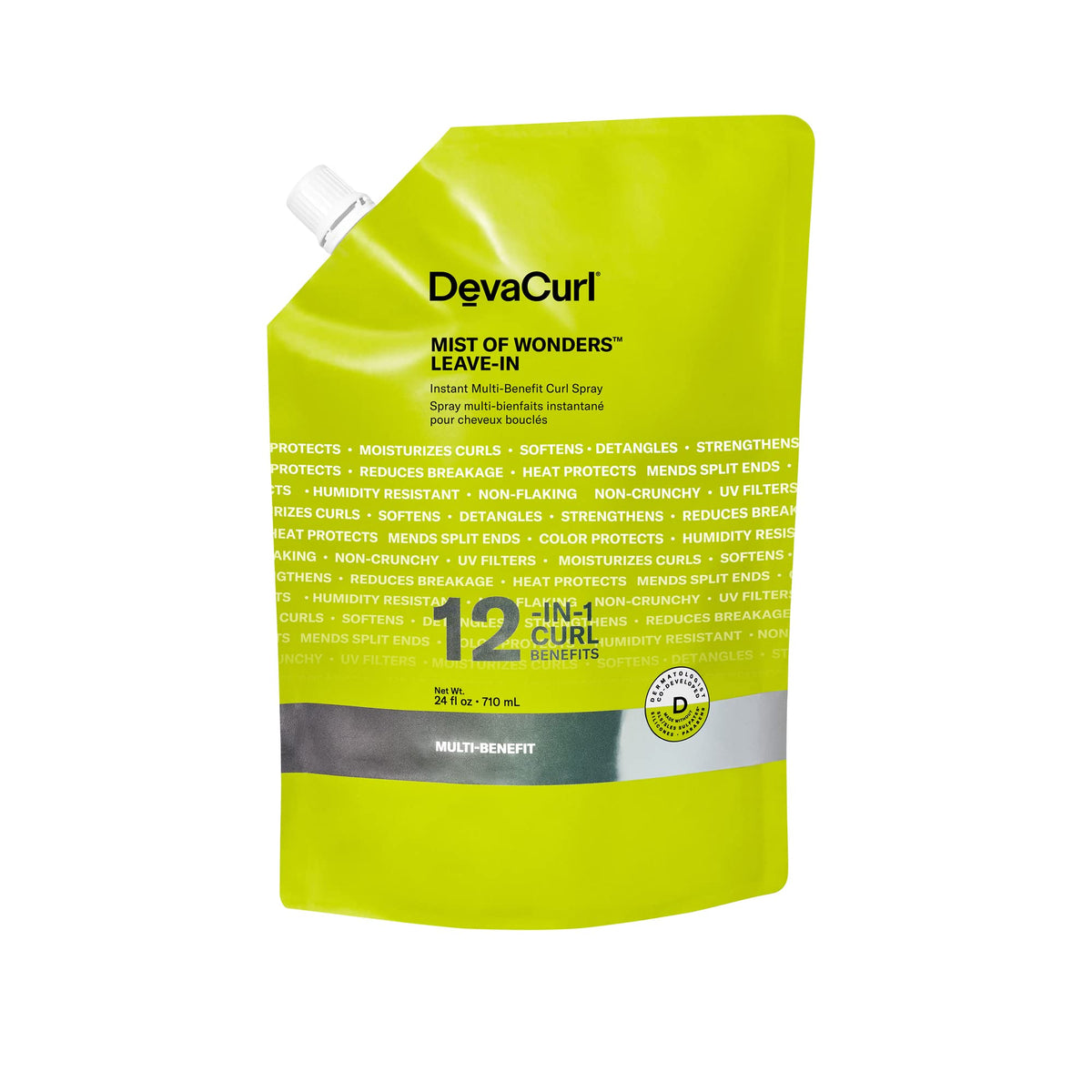 Devacurl Mist Of Wonders Leave-In Curl Spray Refill Pouch - 24 Oz Multi-Benefit Formula