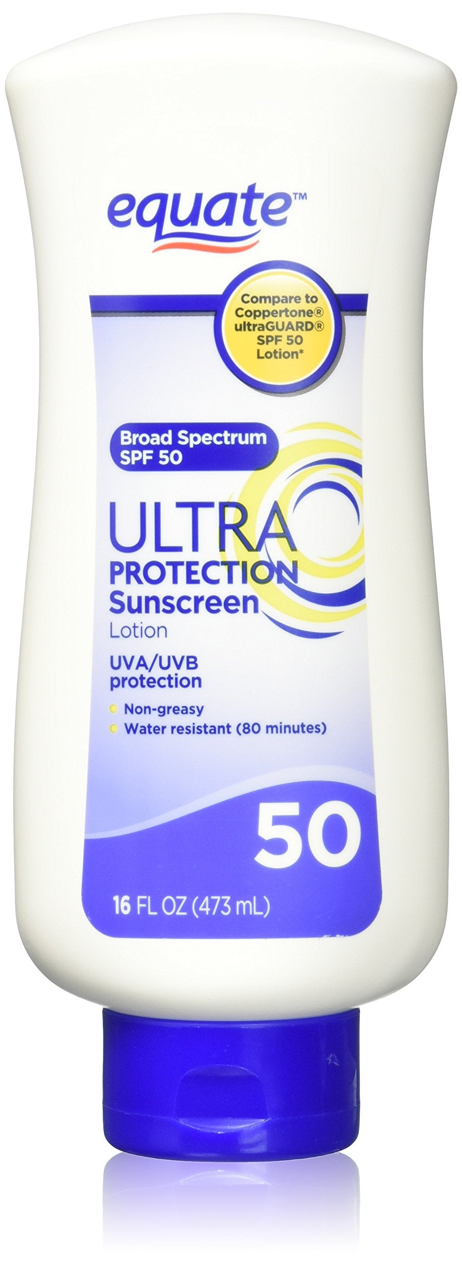 Equate Ultra Protection Sunscreen Spf 50, 16Oz - Compare To Coppertone Spf 50 Lotion