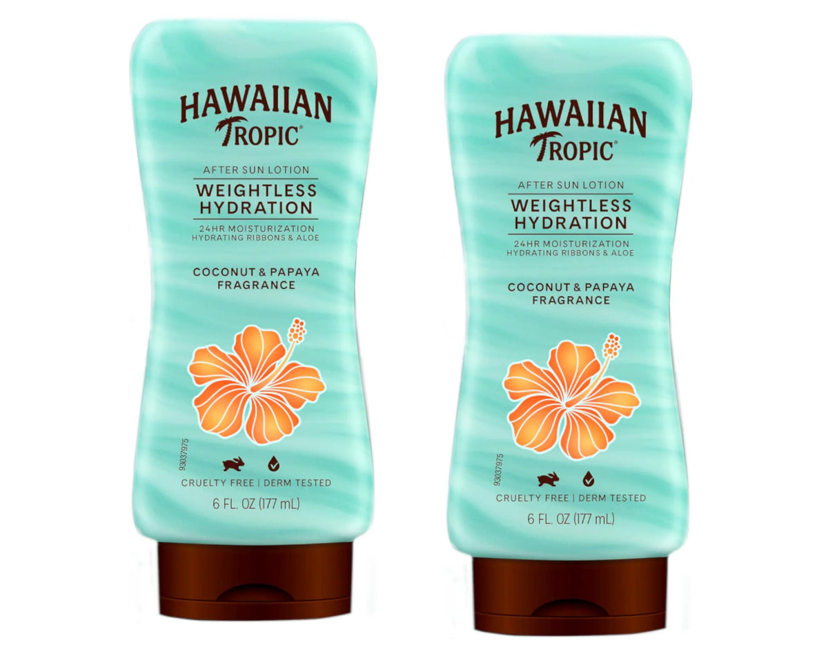 Hawaiian Tropic Weightless Hydration After Sun Lotion, 6 Fl Oz, 2 Pack