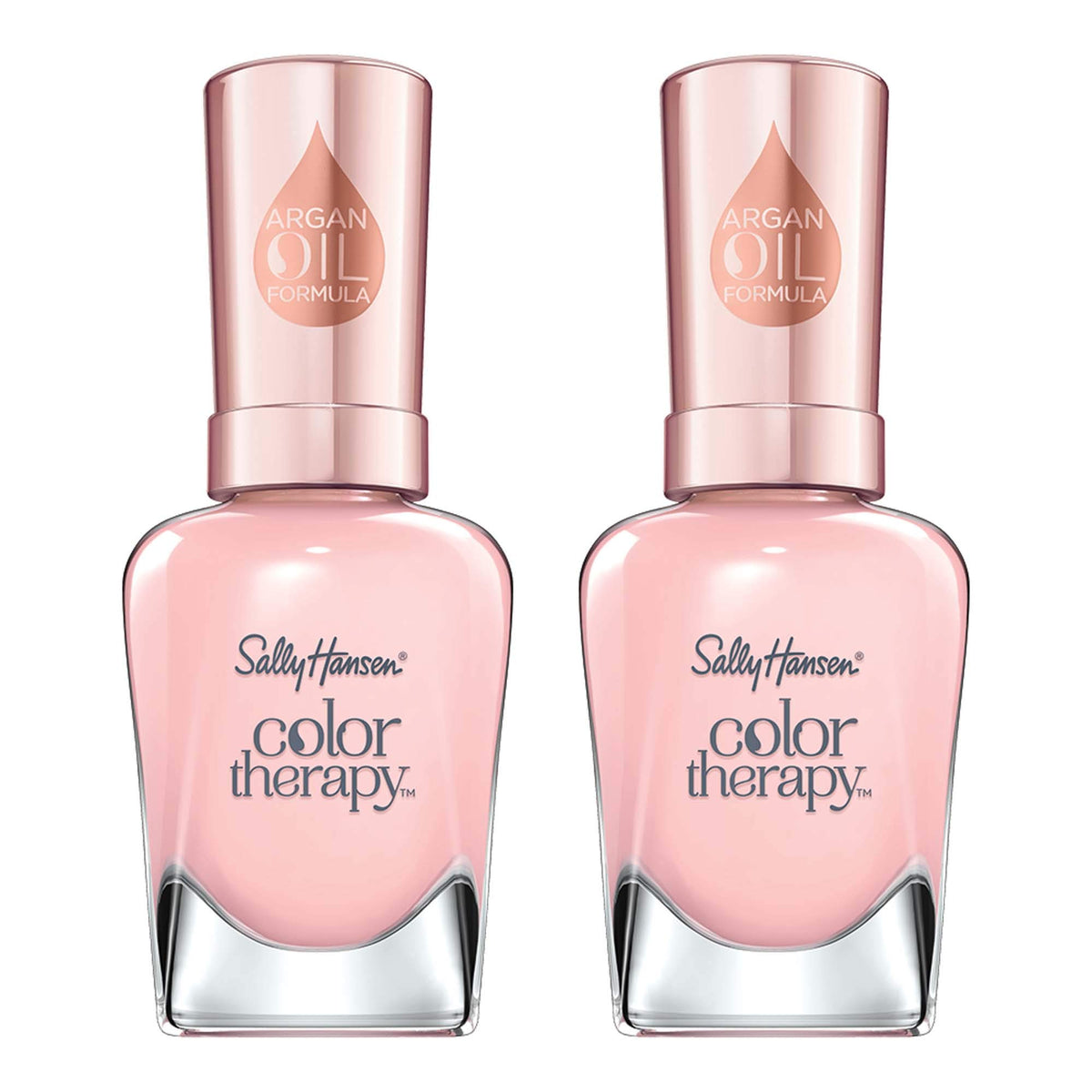 Sally Hansen Color Therapy Nail Polish, Rosy Quartz, 0.5 Oz, Long-Lasting Gel Shine, Pack Of 2