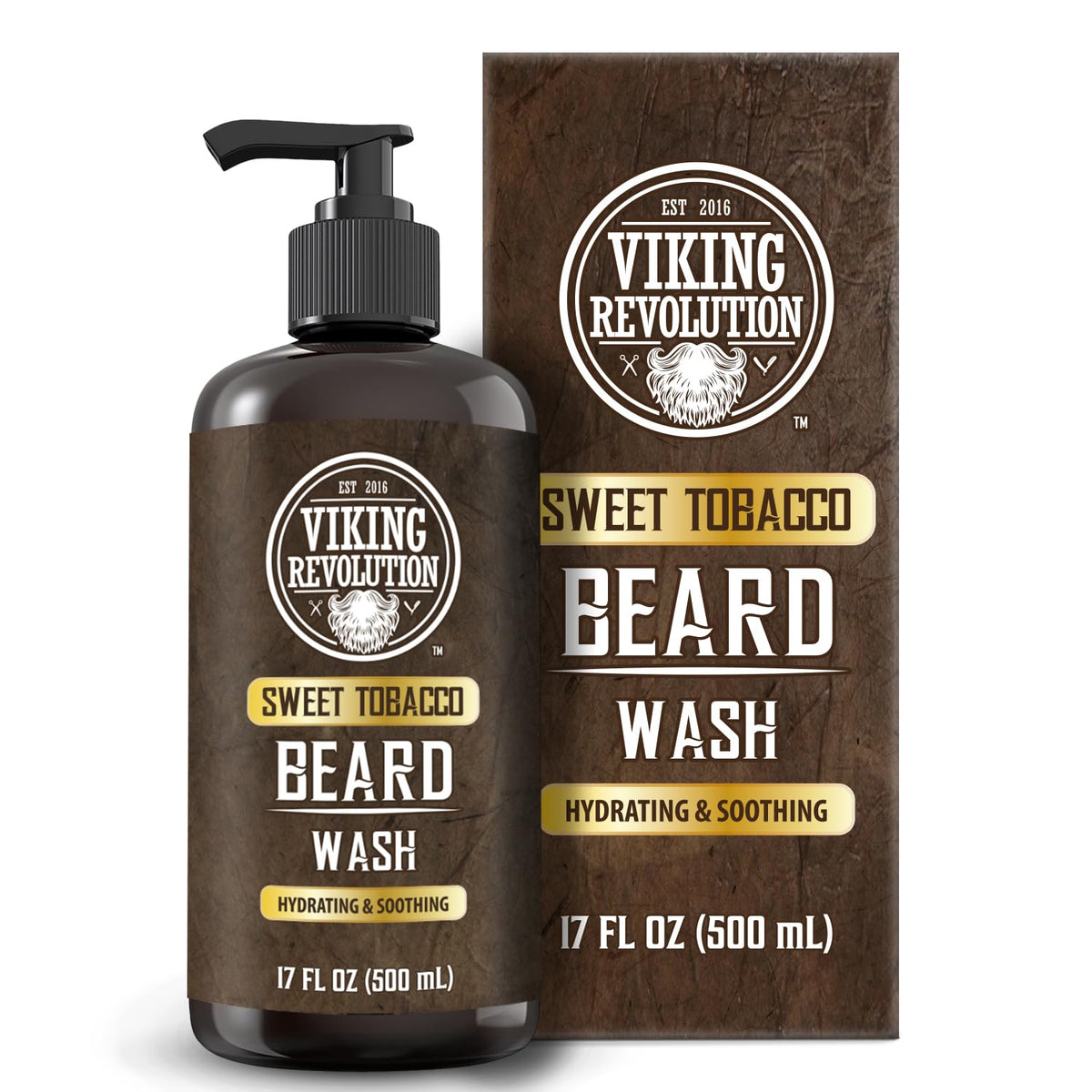 Viking Revolution Sweet Tobacco Beard Wash With Argan & Jojoba Oil - 17 Oz Beard Care