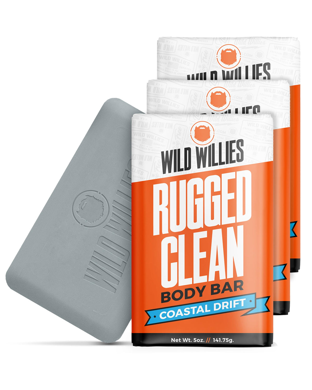 Wild Willies Moisturizing Men'S Soap - Coastal Drift, Shea Butter, Odor Protection, 3 Pack