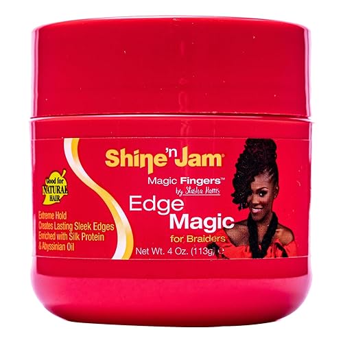 Ampro Shine-N-Jam Edge Control - Firm Hold, Non-Greasy Shine, Silk Proteins, 4 Oz