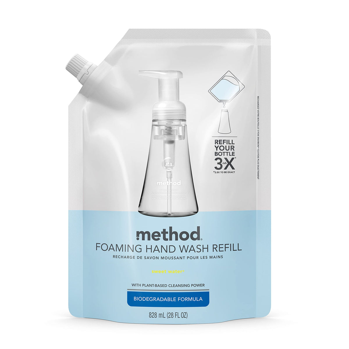 Method Foaming Hand Soap Refill, Sweet Water, 28 Oz - Eco-Friendly, Pack Of 1