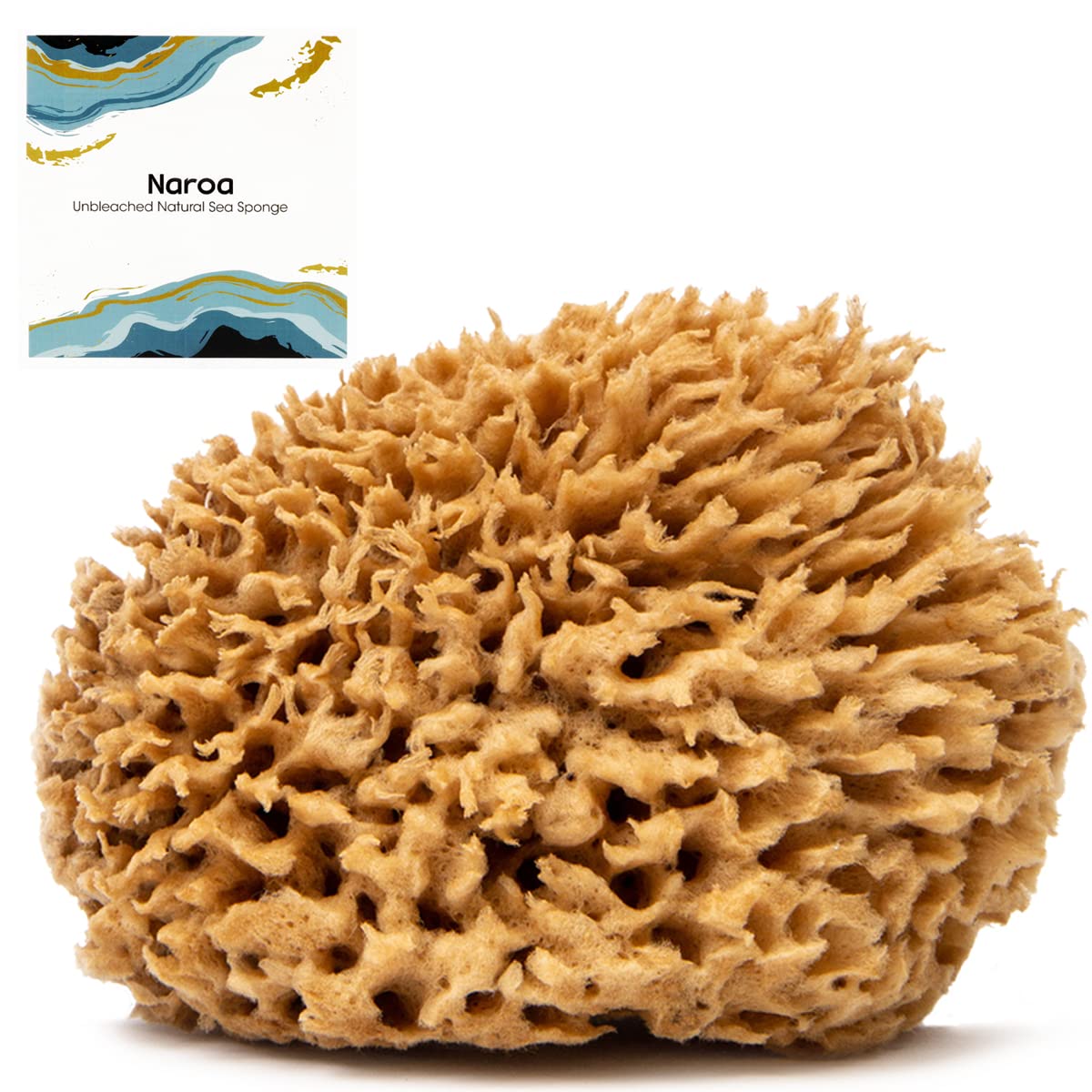 Naroa Large Natural Sea Sponge | Unbleached Loofah Shower Body Scrubber For Smooth Skin