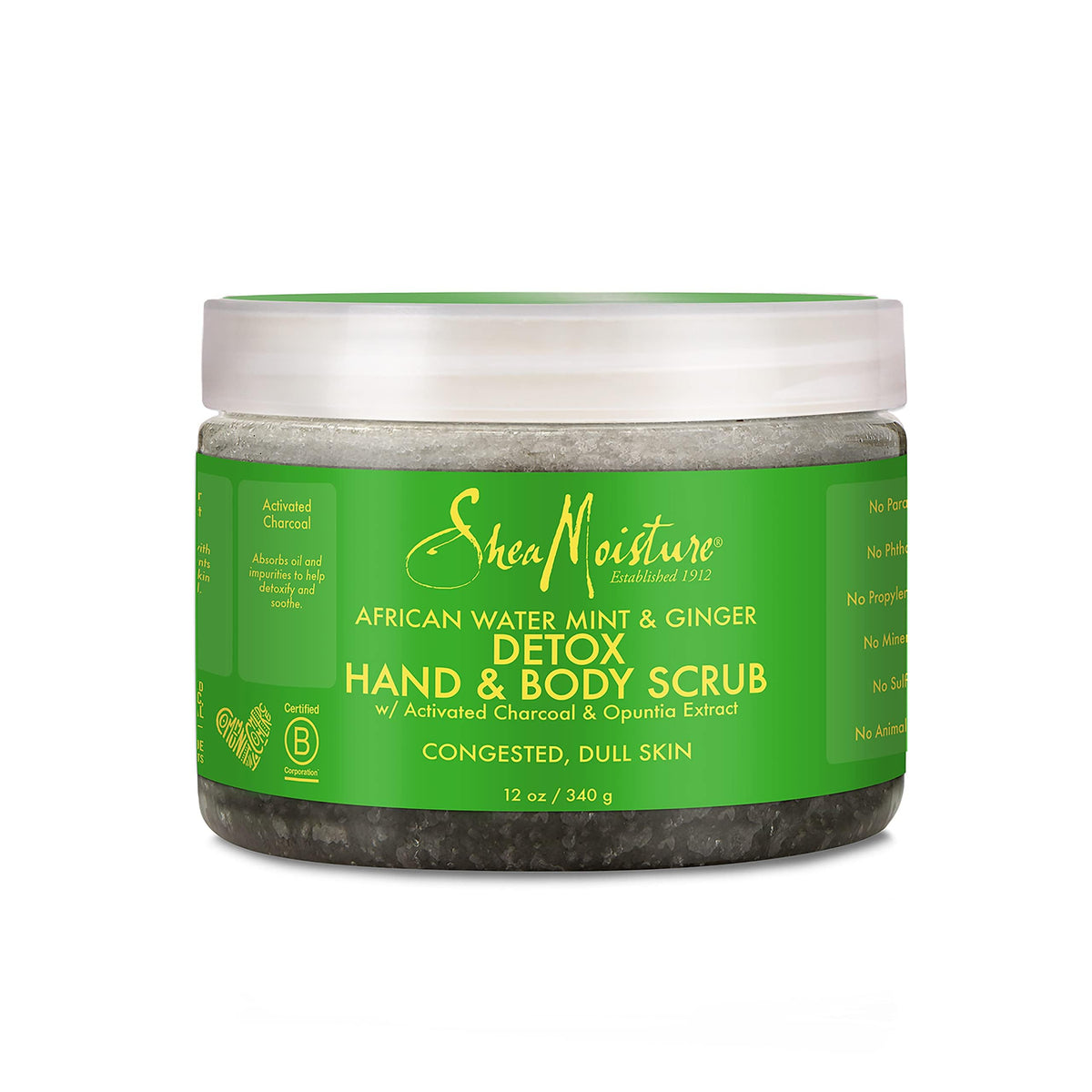 Sheamoisture African Wild Water Mint Detox Hand & Body Scrub, 12 Ounce