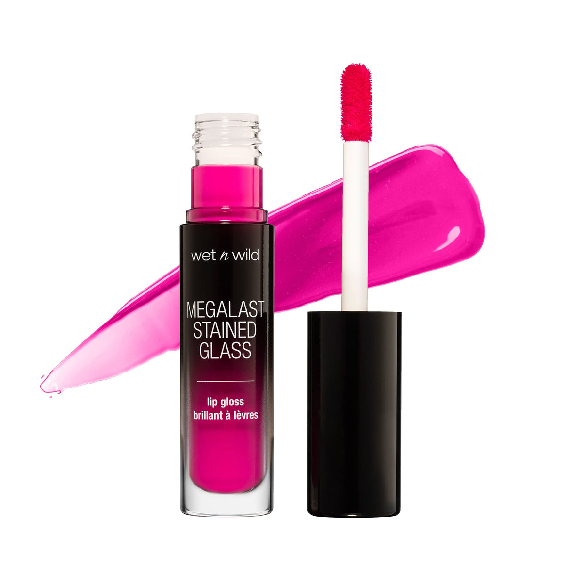 Wet N Wild Mega Last Stained Glass Lip Gloss - Kiss My Glass, 0.08 Oz, Long-Lasting Shine