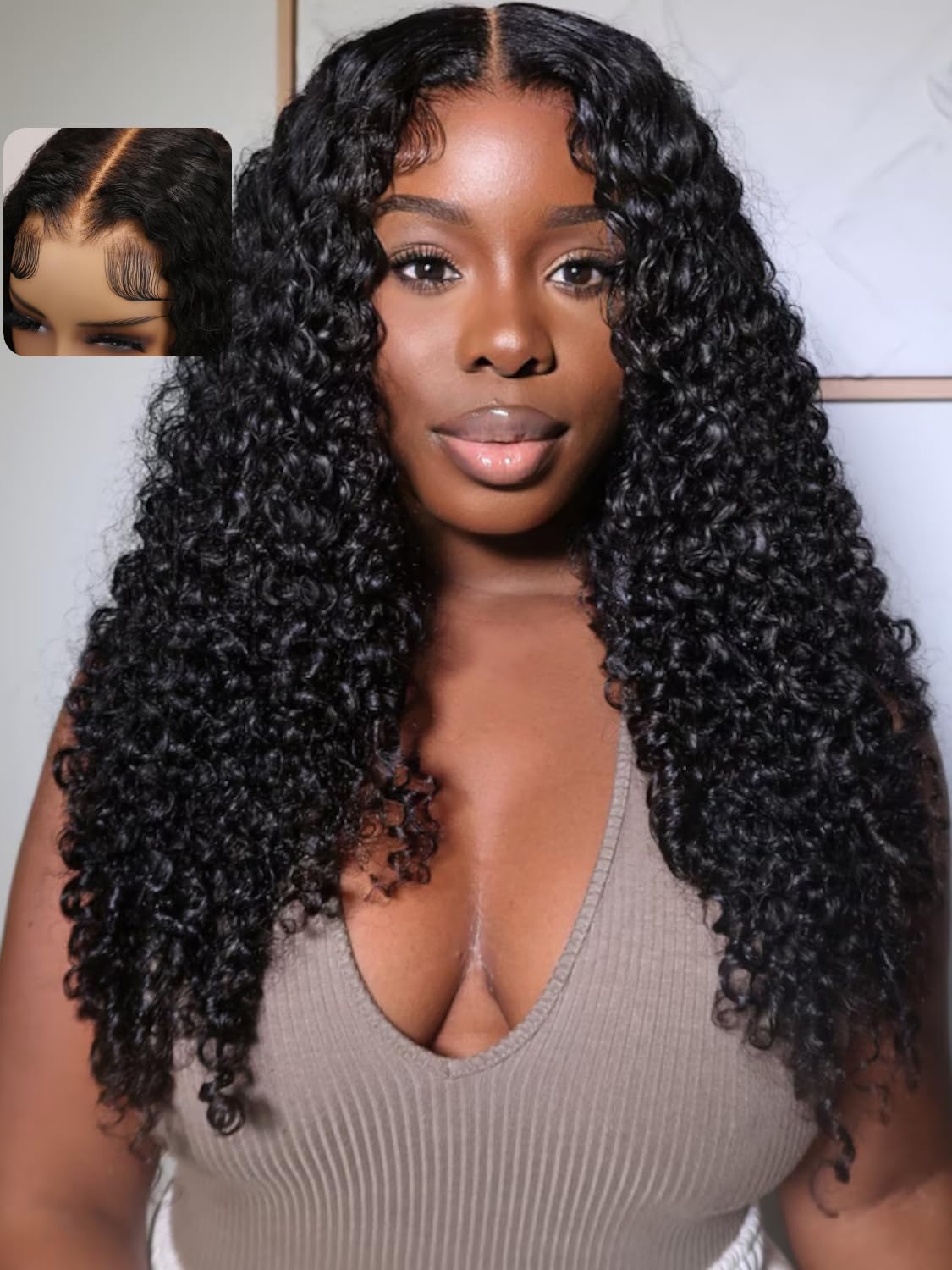 UNICE 18&quot; Curly Human Hair Wig - Glueless, Pre Plucked & Cut, Bye Bye Knots, Ready to Wear