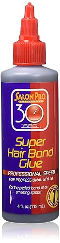 Salon Pro 30 Second Bonding Glue, Clear Adhesive, 4 Ounce - Fast & Strong Hold For Hair Extensions