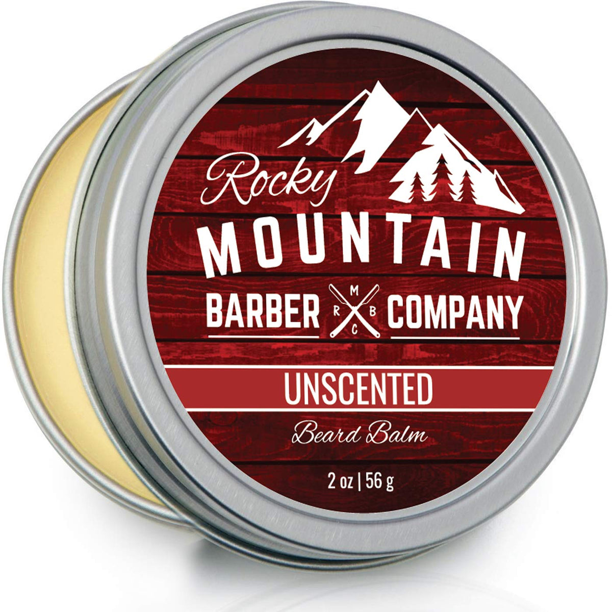 Rocky Mountain Barber Company Classic Unscented Beard Balm - 100% Natural, 2Oz