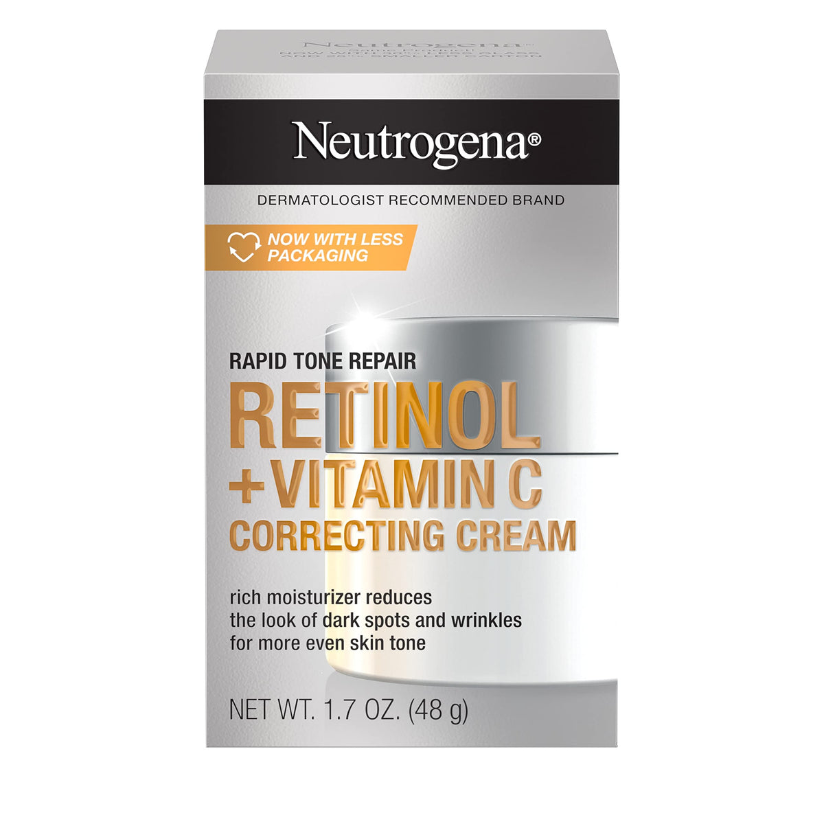 Neutrogena Retinol + Vitamin C Cream For Dark Spots & Wrinkles, 1.7 Oz