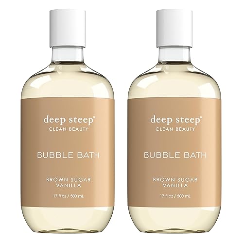 Deep Steep Bubble Bath, Brown Sugar Vanilla, 17 Fl Oz (Pack Of 2) - Clear Soothing Formula