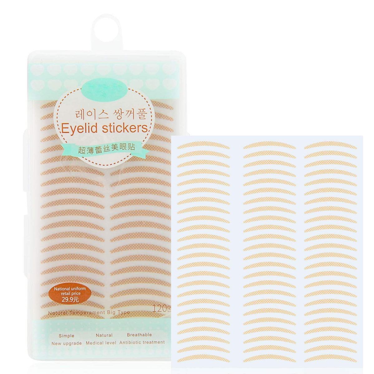 Pormasbenzer Lace Eyelid Tape - 120 Pairs Invisible Eye Lift Strips For Hooded & Droopy Eyel