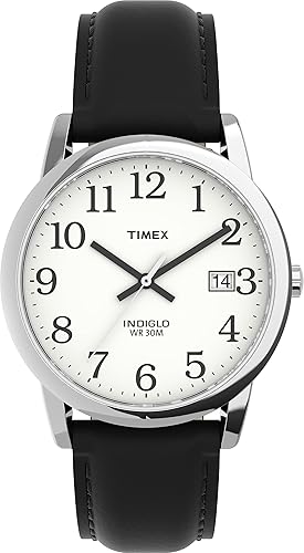 Timex Easy Reader 35Mm Black Leather Strap Watch - Stylish & Durable Timepiece For Everyday Wear