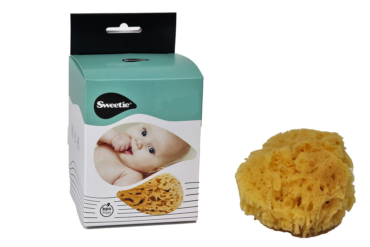 Sweetie Natural Sea Sponge For Bath & Shower - Soft, Yellow, Ideal For Adults & Kids