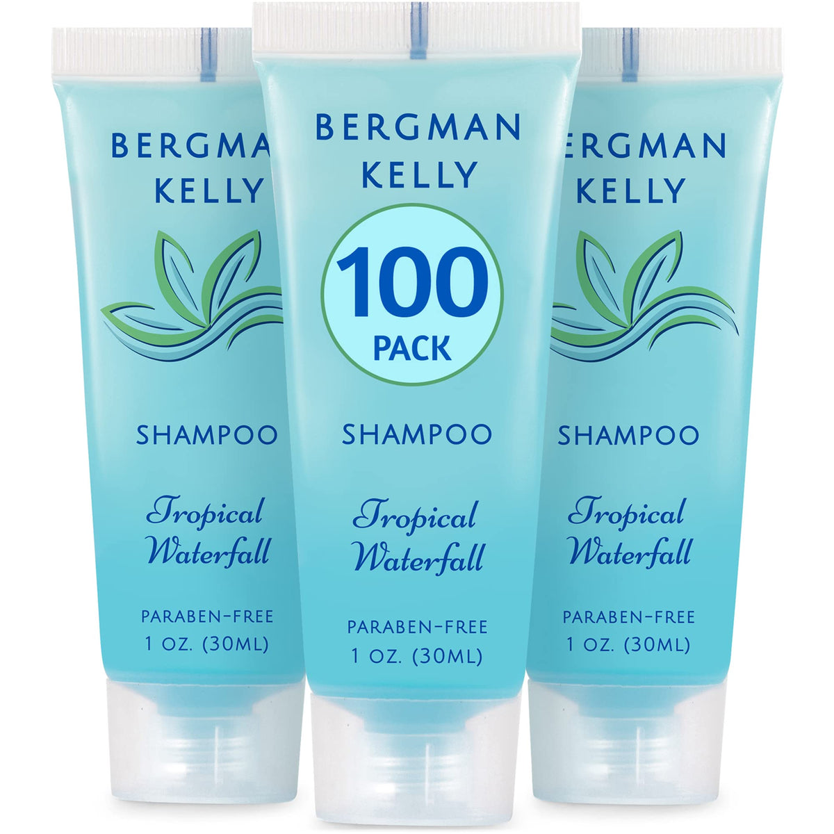 Bergman Kelly Travel Size Hotel Shampoo 1 Fl Oz, 100 Pack - Tropical Waterfall Luxury Amenities