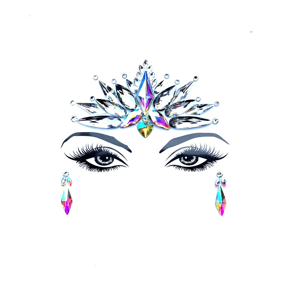 Neva Nude Selene Face Crystal Sticker - Waterproof, Medical Grade For Festivals & Raves