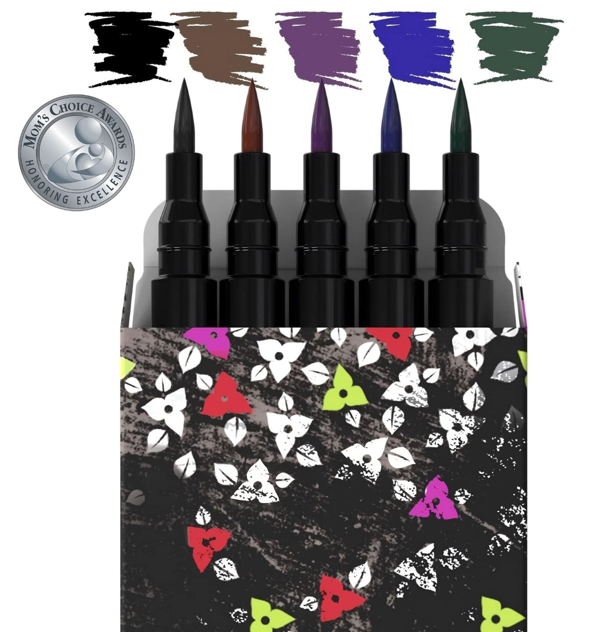 Nikka Notto Waterproof Liquid Eyeliner Set Of 5 - Black, Brown, Blue, Green, Purple, Smudge-Free