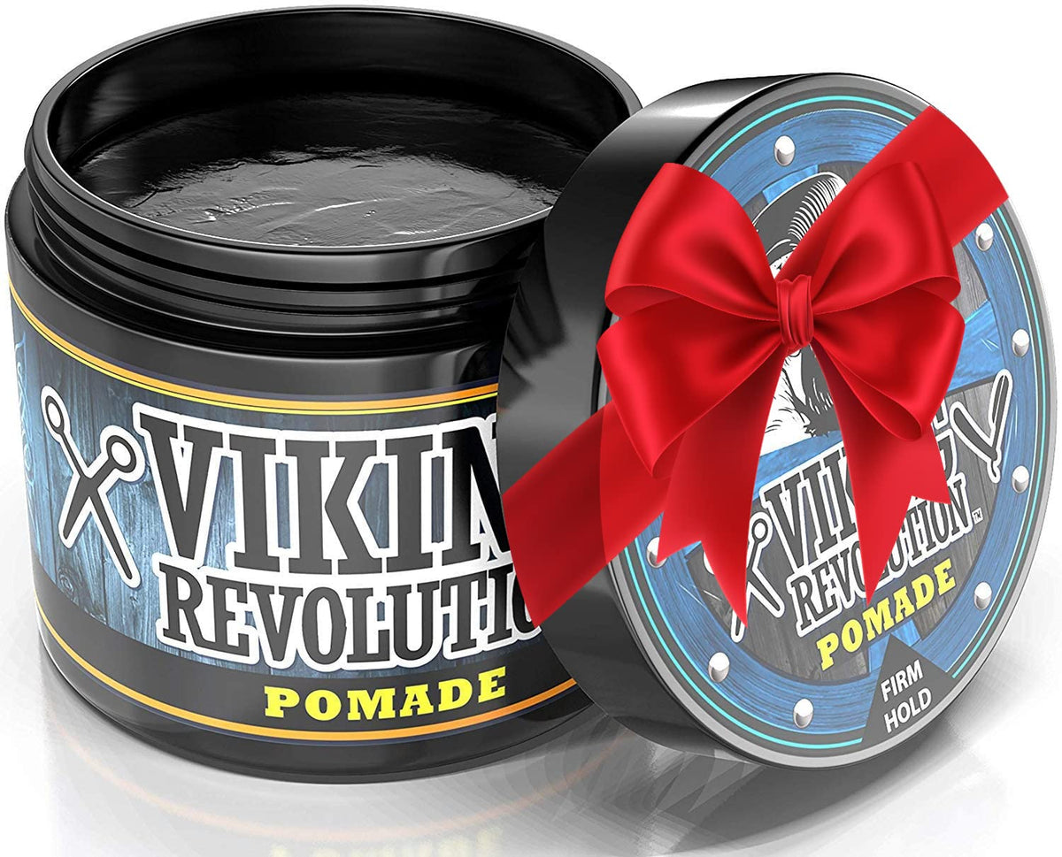 Viking Revolution Pomade For Men - 4Oz Firm Hold & High Shine, Water-Based, Easy Wash Out