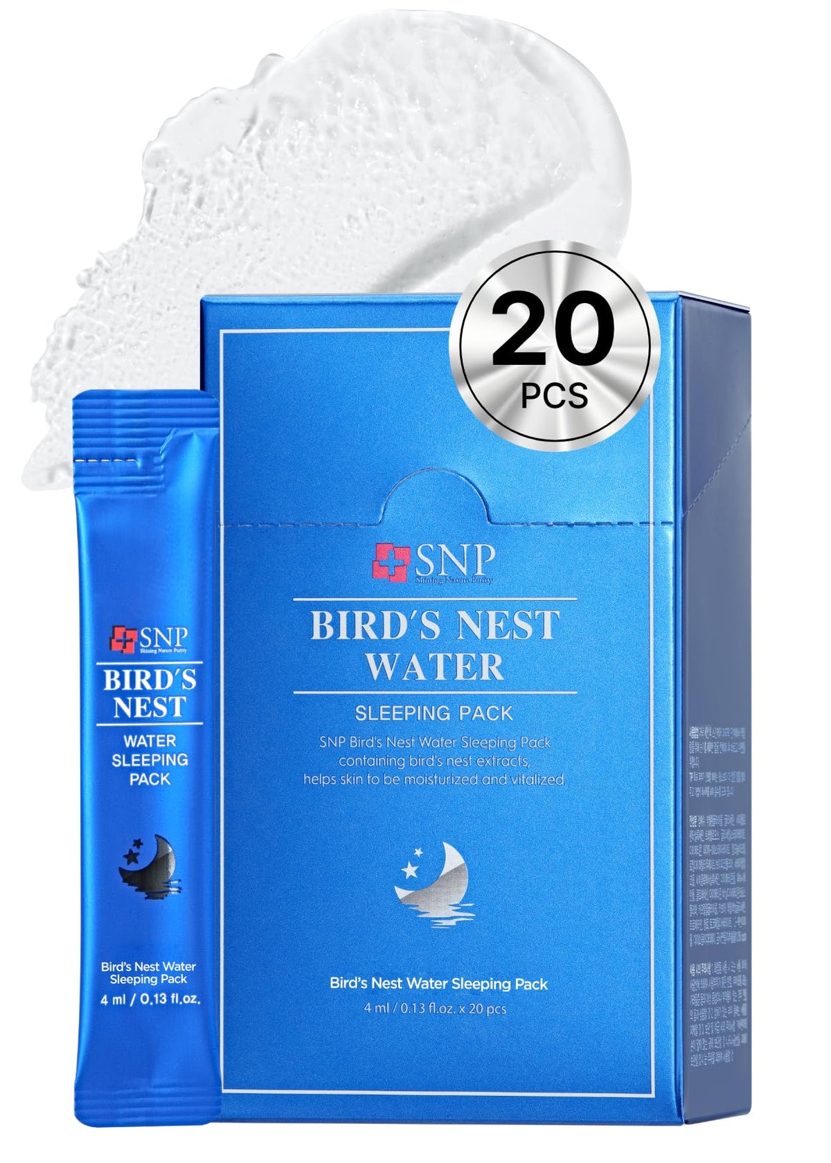 Snp Shining Nature Purity Overnight Bird'S Nest Night Cream - Hydrating Travel Size, 20 Pack