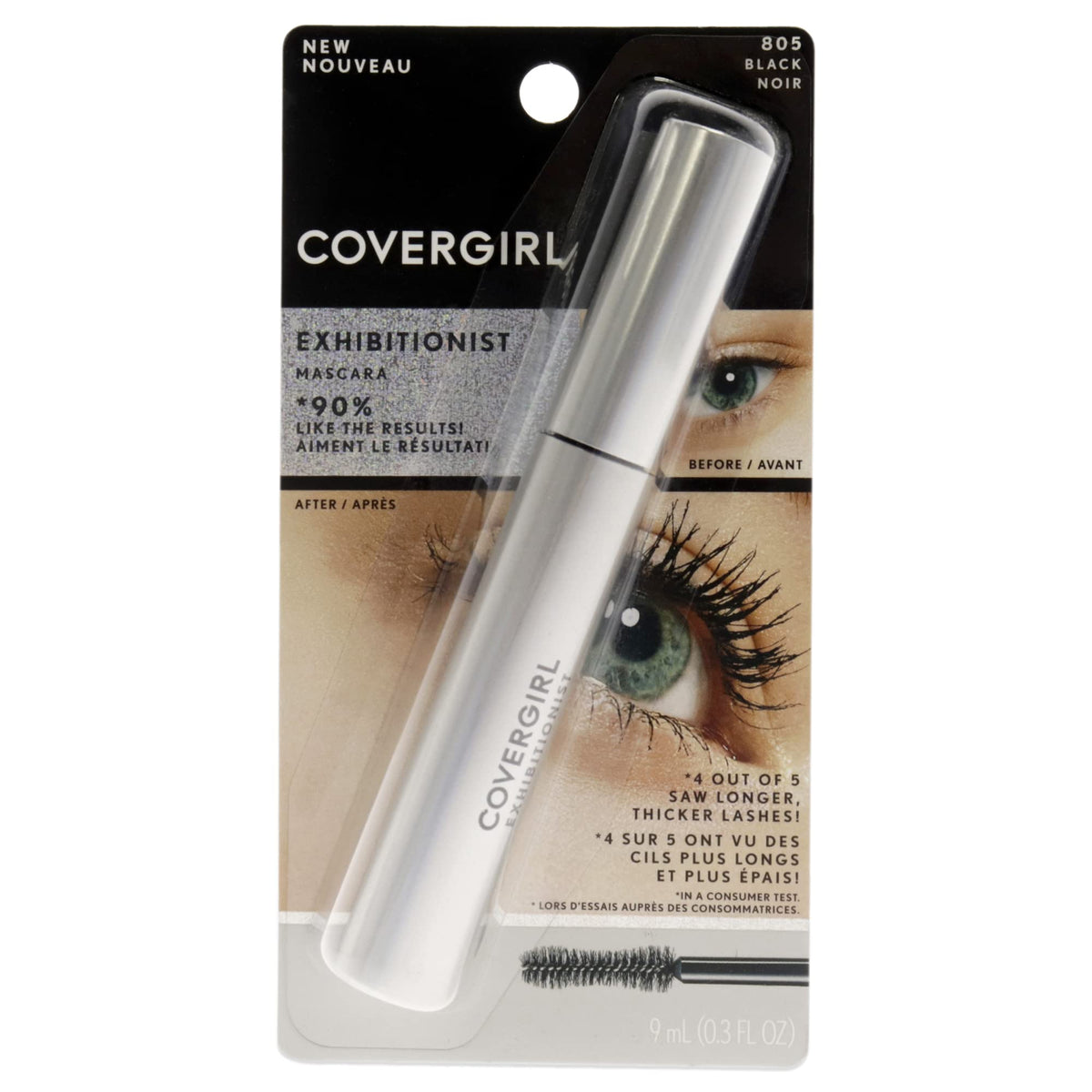 Covergirl Exhibitionist Mascara - Volumizing, No Smudge, 100% Cruelty-Free, Black,