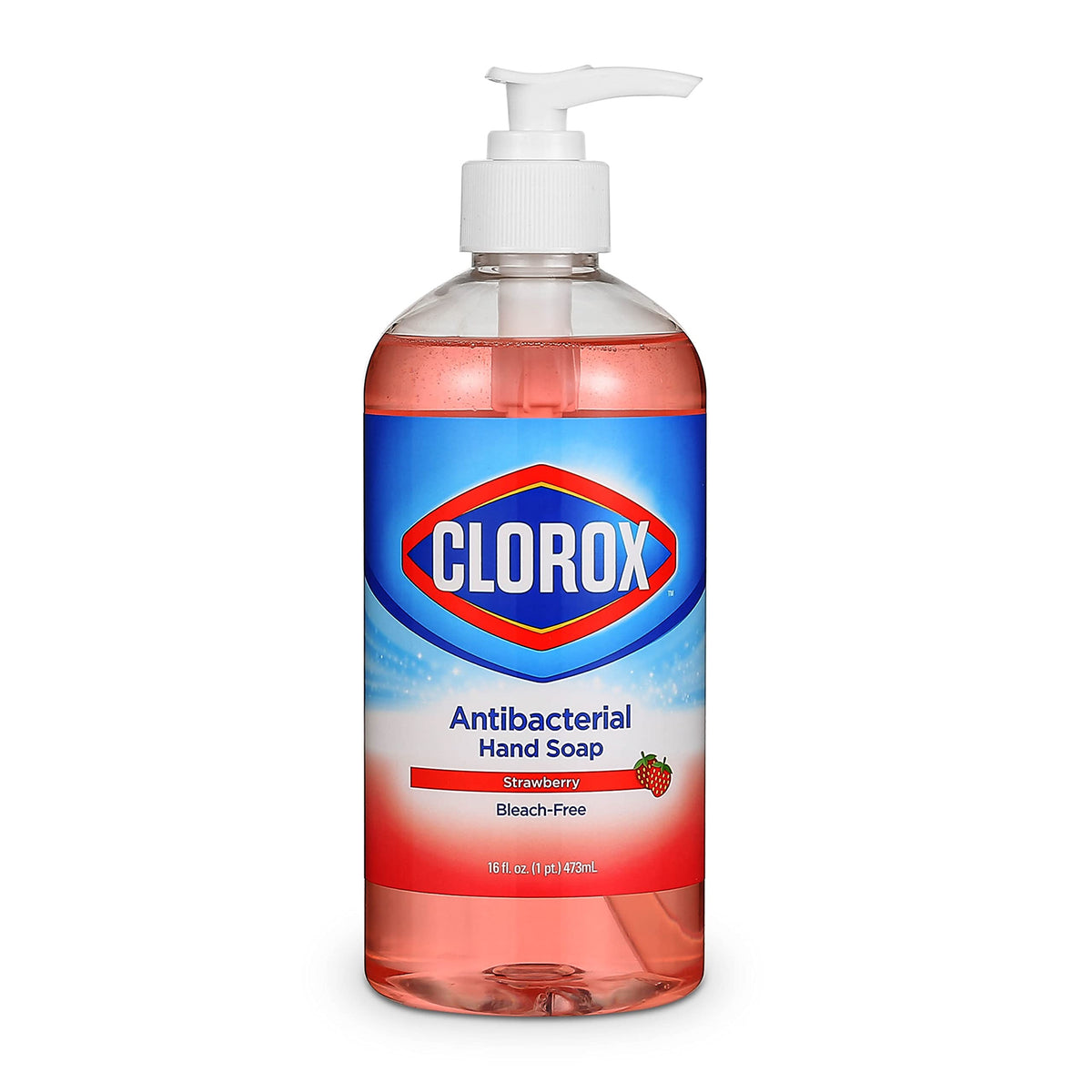 Clorox Strawberry Liquid Hand Soap, 16 Fl Oz - Eliminates Germs, Soft On Hands