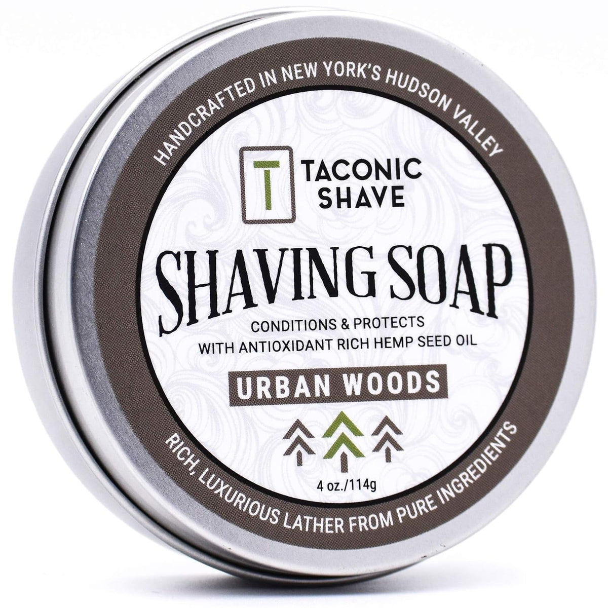 Taconic Shave Barbershop Quality Shaving Soap - 4 Oz Urban Woods, Anti-Oxidant Natural Oils