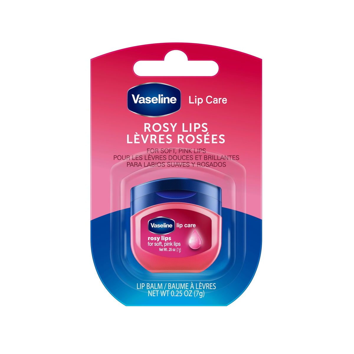 Vaseline Lip Therapy Rosy Lips - Moisturizing Lip Balm, 0.25 Oz, Multi-Pack