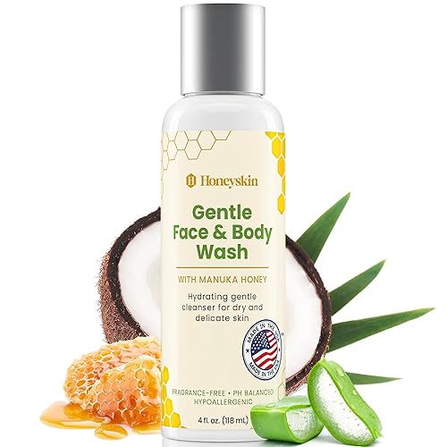 Honeyskin Face & Body Wash - Hydrating Acne Cleanser With Manuka Honey For Sensitive Skin (4Oz)