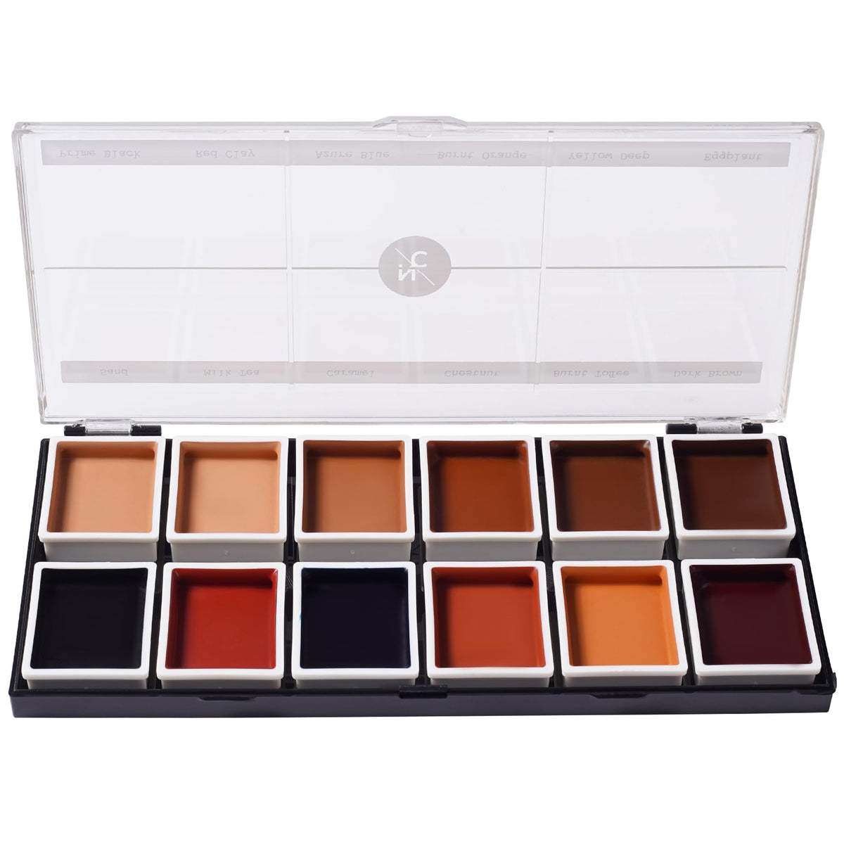 Narrative Cosmetics 12 Color Dark Flesh Tone Makeup Palette - Waterproof For Special Effects