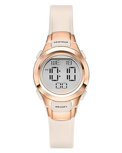 Armitron Sport Women'S Digital Chronograph Watch, Blush Pink Resin, Rose Gold Accents, 27Mm